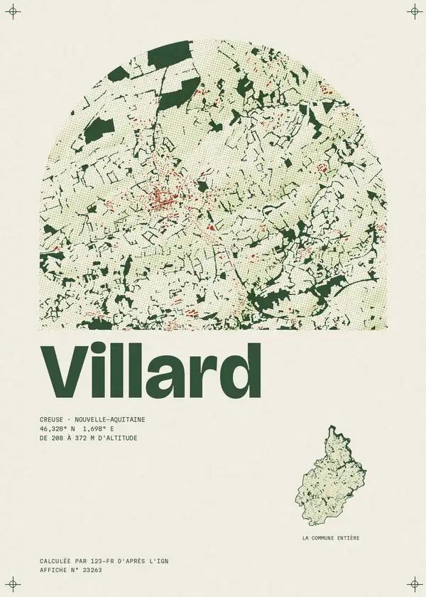 Affiche de Villard, calculée par 123-fr d'après l'IGN