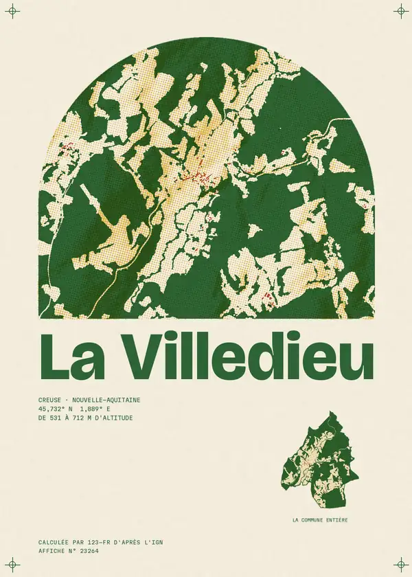 Affiche de La Villedieu, calculée par 123-fr d'après l'IGN
