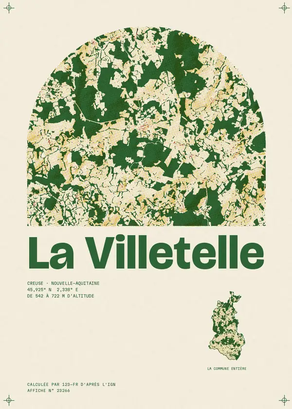 Affiche de La Villetelle, calculée par 123-fr d'après l'IGN