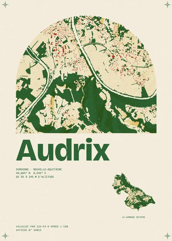 Affiche de Audrix, calculée par 123-fr d'après l'IGN