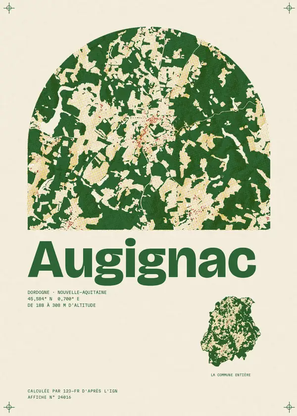 Affiche de Augignac, calculée par 123-fr d'après l'IGN