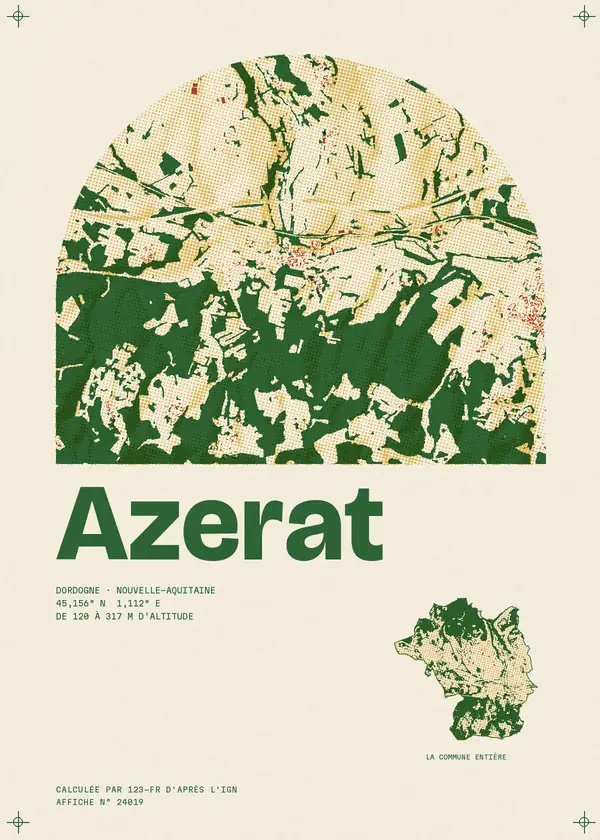 Affiche de Azerat, calculée par 123-fr d'après l'IGN