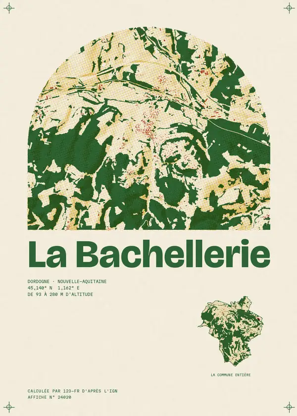 Affiche de La Bachellerie, calculée par 123-fr d'après l'IGN