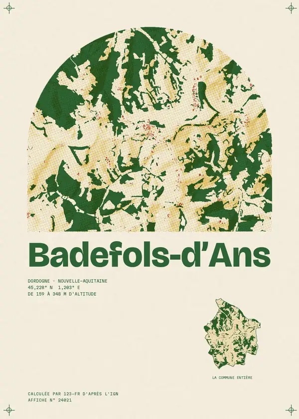 Affiche de Badefols-d'Ans, calculée par 123-fr d'après l'IGN