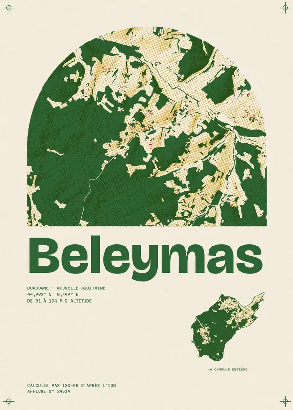 Affiche de Beleymas, calculée par 123-fr d'après l'IGN