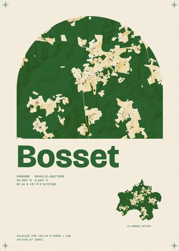 Affiche de Bosset, calculée par 123-fr d'après l'IGN