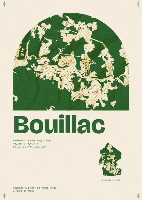 Affiche de Bouillac, calculée par 123-fr d'après l'IGN