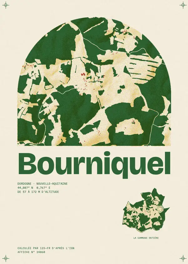 Affiche de Bourniquel, calculée par 123-fr d'après l'IGN