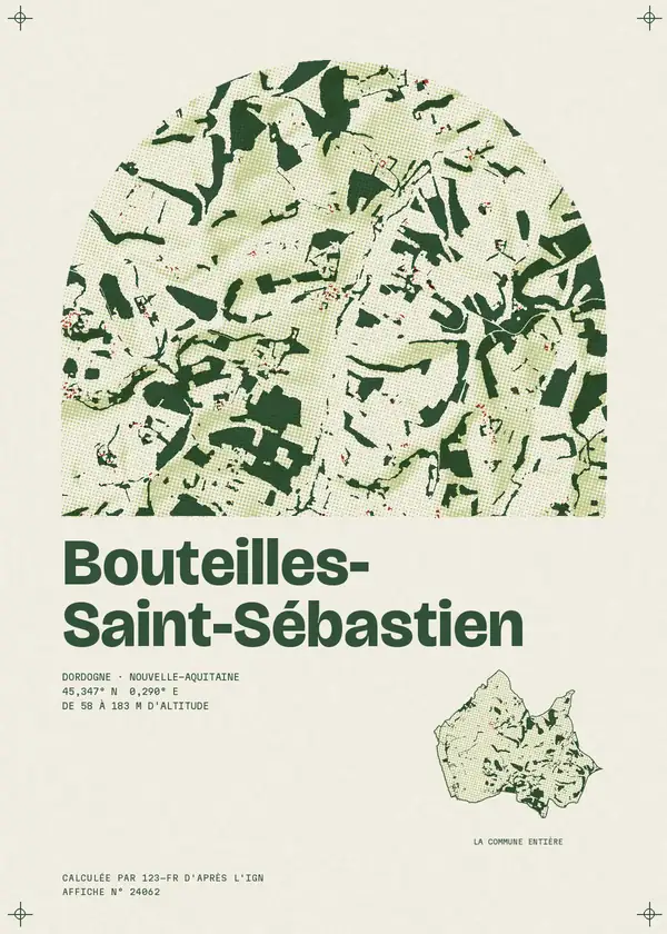 Affiche de Bouteilles-Saint-Sébastien, calculée par 123-fr d'après l'IGN