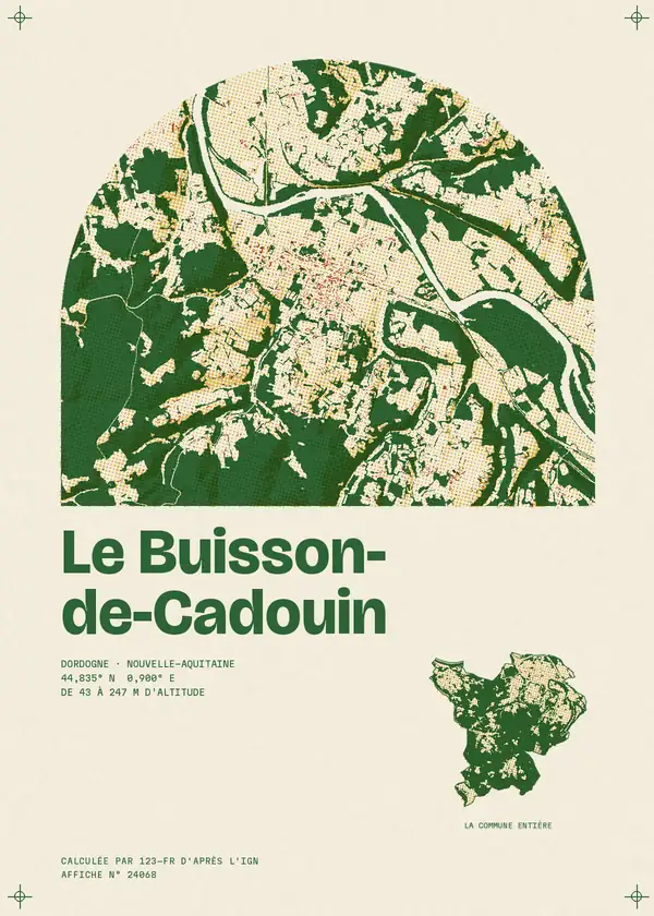 Affiche de Le Buisson-de-Cadouin, calculée par 123-fr d'après l'IGN