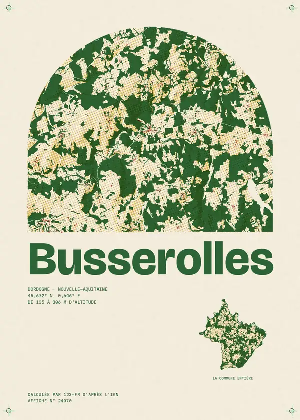 Affiche de Busserolles, calculée par 123-fr d'après l'IGN