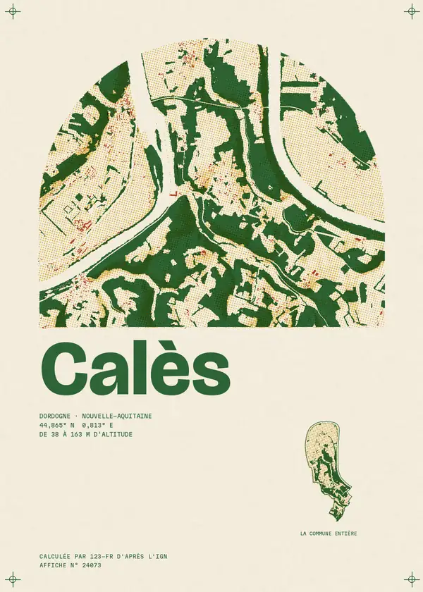 Affiche de Calès, calculée par 123-fr d'après l'IGN