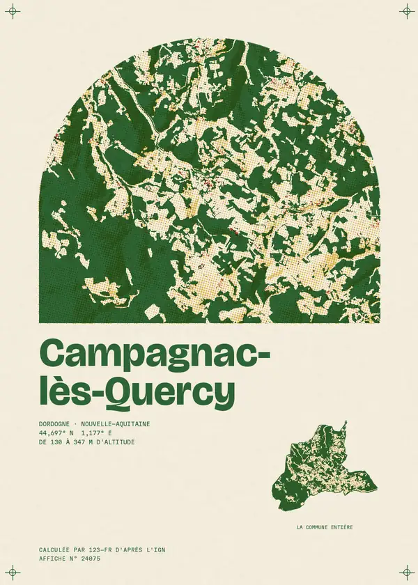 Affiche de Campagnac-lès-Quercy, calculée par 123-fr d'après l'IGN
