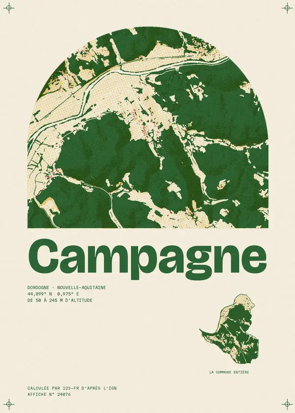 Affiche de Campagne, calculée par 123-fr d'après l'IGN