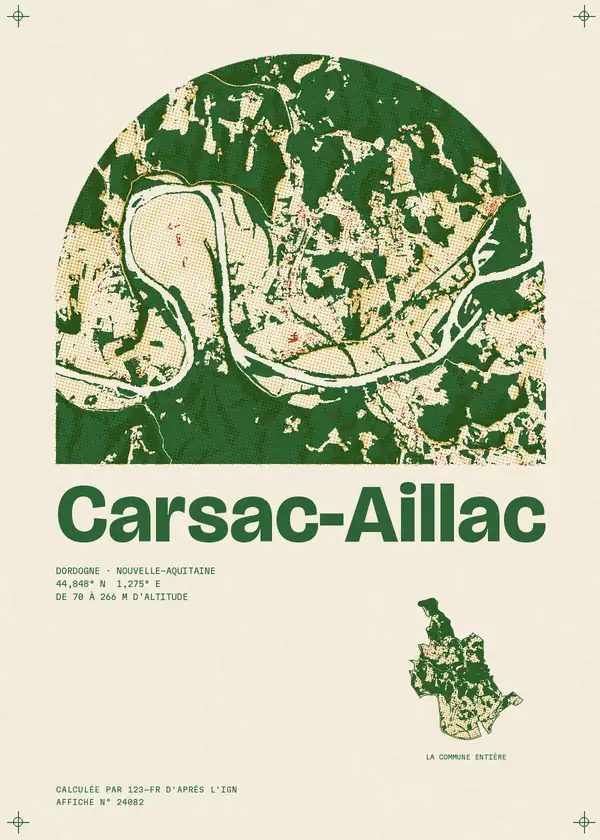 Affiche de Carsac-Aillac, calculée par 123-fr d'après l'IGN