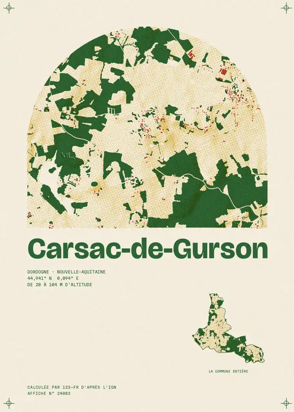 Affiche de Carsac-de-Gurson, calculée par 123-fr d'après l'IGN