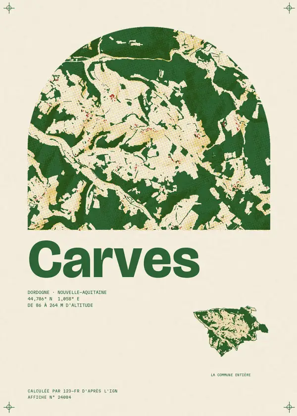 Affiche de Carves, calculée par 123-fr d'après l'IGN