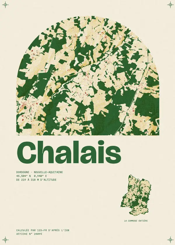 Affiche de Chalais, calculée par 123-fr d'après l'IGN