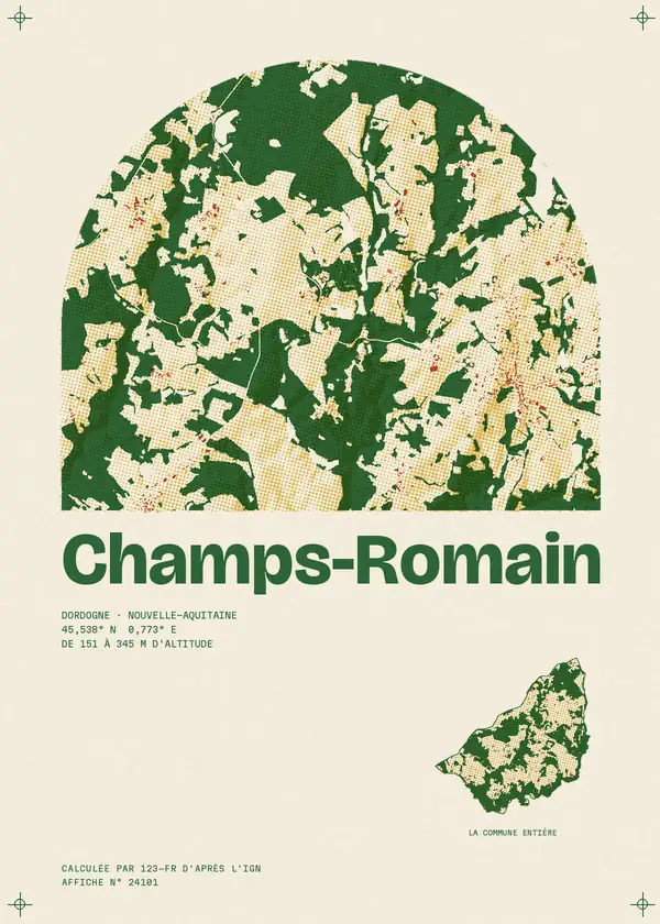 Affiche de Champs-Romain, calculée par 123-fr d'après l'IGN