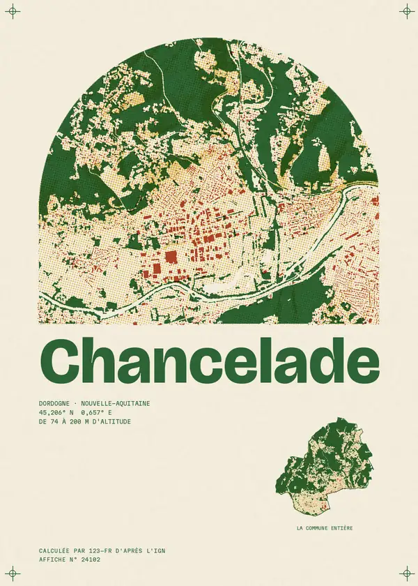 Affiche de Chancelade, calculée par 123-fr d'après l'IGN
