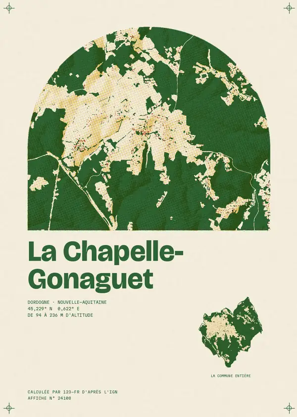 Affiche de La Chapelle-Gonaguet, calculée par 123-fr d'après l'IGN