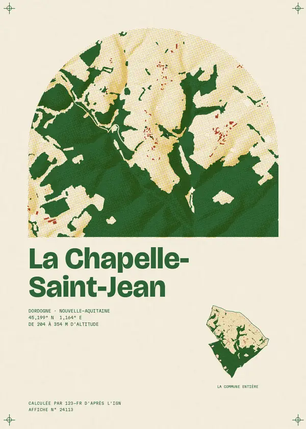 Affiche de La Chapelle-Saint-Jean, calculée par 123-fr d'après l'IGN