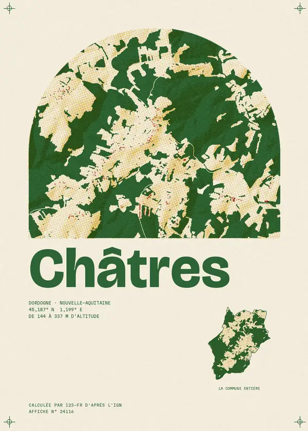 Affiche de Châtres, calculée par 123-fr d'après l'IGN