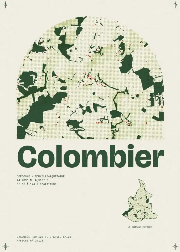 Affiche de Colombier, calculée par 123-fr d'après l'IGN