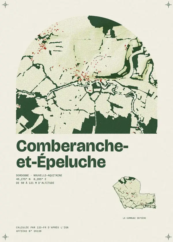 Affiche de Comberanche-et-Épeluche, calculée par 123-fr d'après l'IGN