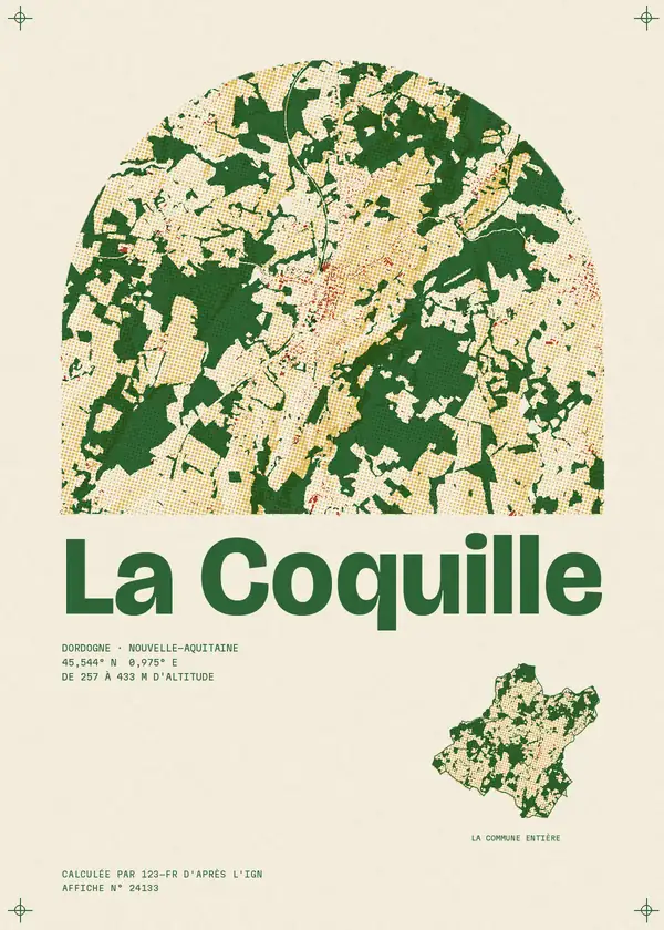 Affiche de La Coquille, calculée par 123-fr d'après l'IGN