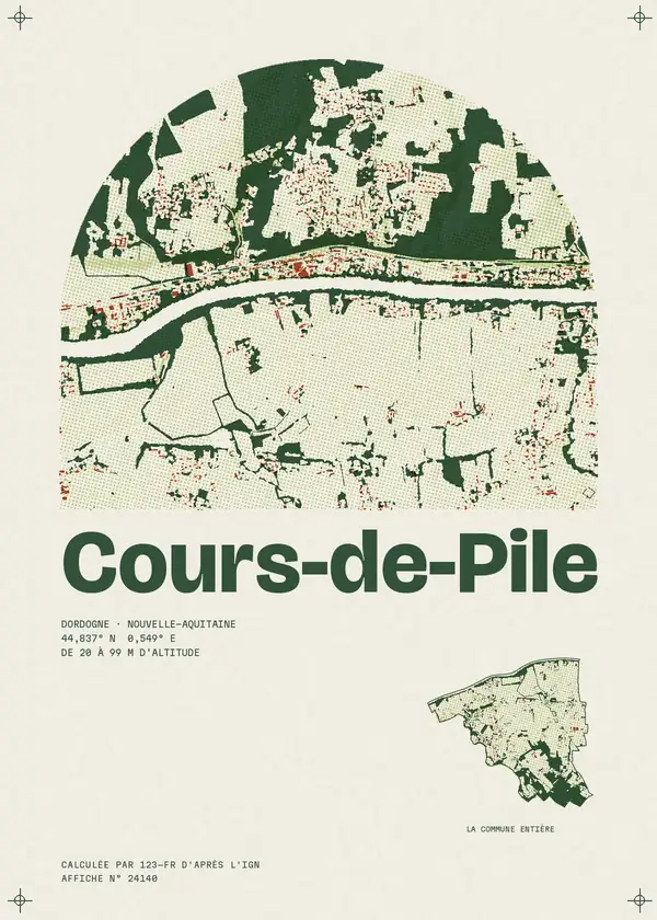 Affiche de Cours-de-Pile, calculée par 123-fr d'après l'IGN