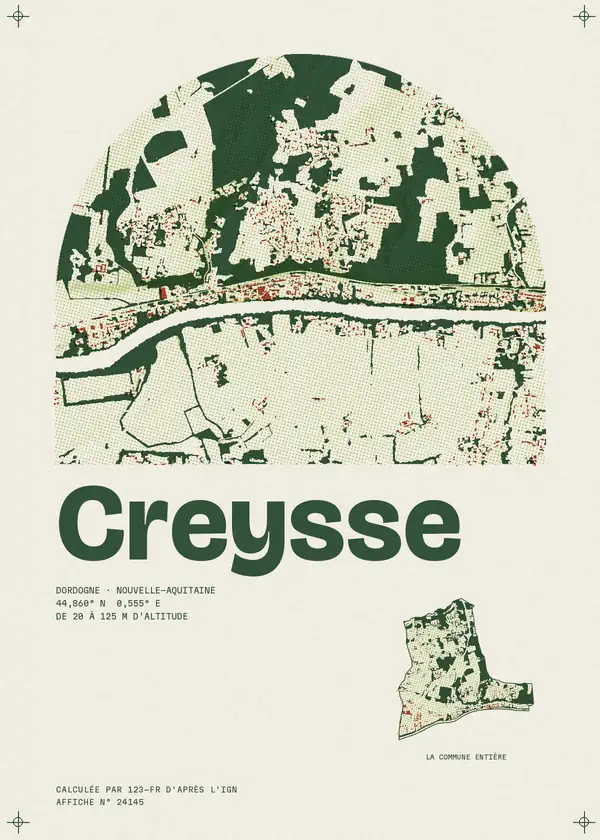 Affiche de Creysse, calculée par 123-fr d'après l'IGN