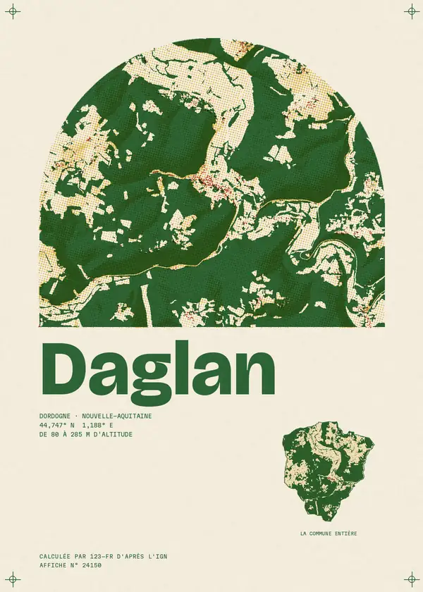 Affiche de Daglan, calculée par 123-fr d'après l'IGN