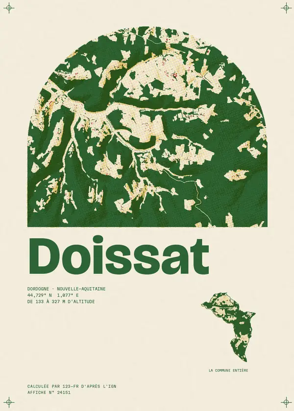 Affiche de Doissat, calculée par 123-fr d'après l'IGN