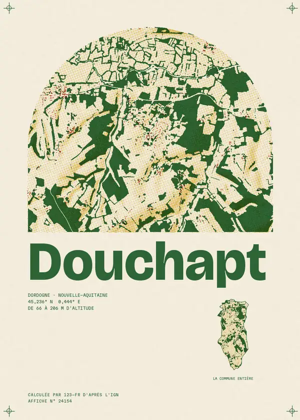 Affiche de Douchapt, calculée par 123-fr d'après l'IGN