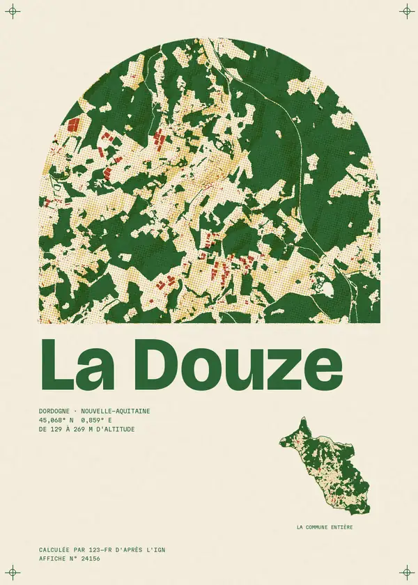 Affiche de La Douze, calculée par 123-fr d'après l'IGN