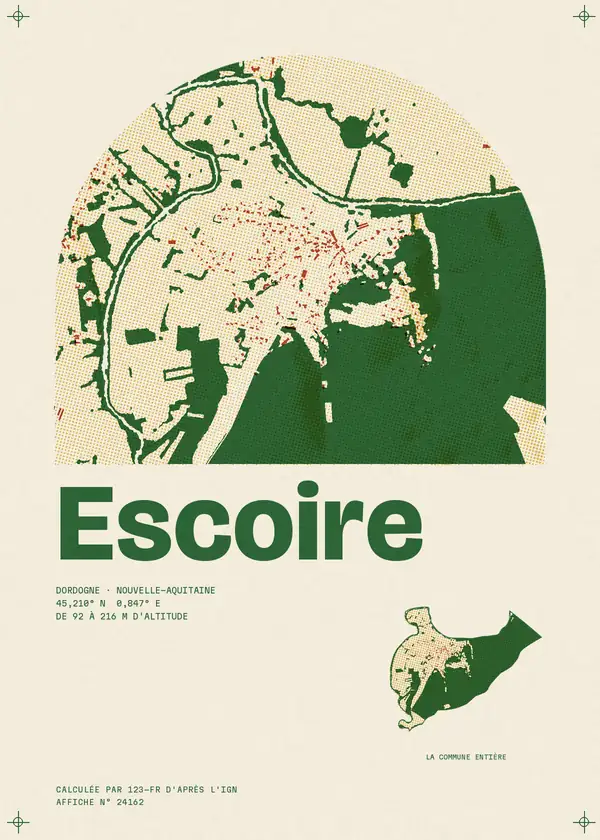 Affiche de Escoire, calculée par 123-fr d'après l'IGN