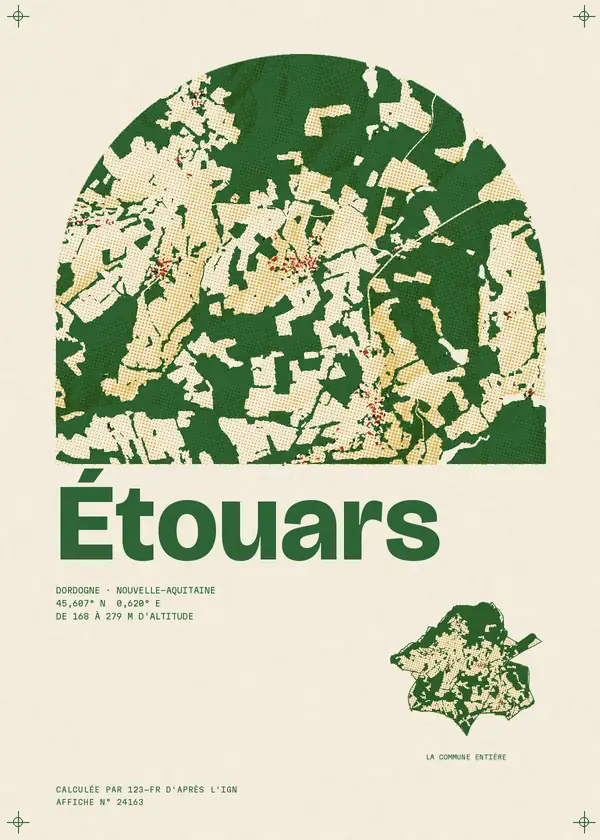 Affiche de Étouars, calculée par 123-fr d'après l'IGN