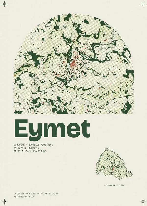 Affiche de Eymet, calculée par 123-fr d'après l'IGN
