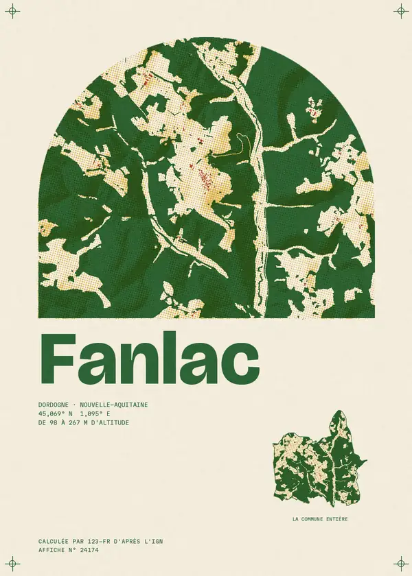 Affiche de Fanlac, calculée par 123-fr d'après l'IGN