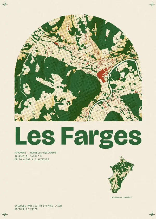 Affiche de Les Farges, calculée par 123-fr d'après l'IGN