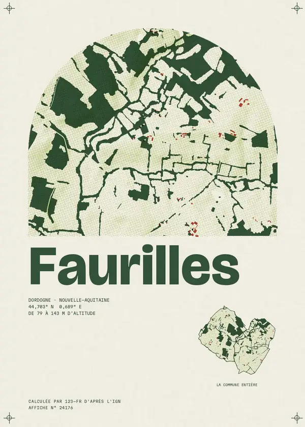 Affiche de Faurilles, calculée par 123-fr d'après l'IGN