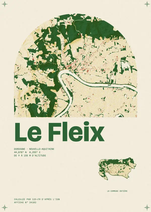 Affiche de Le Fleix, calculée par 123-fr d'après l'IGN