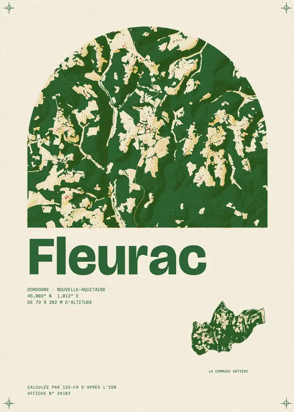 Affiche de Fleurac, calculée par 123-fr d'après l'IGN