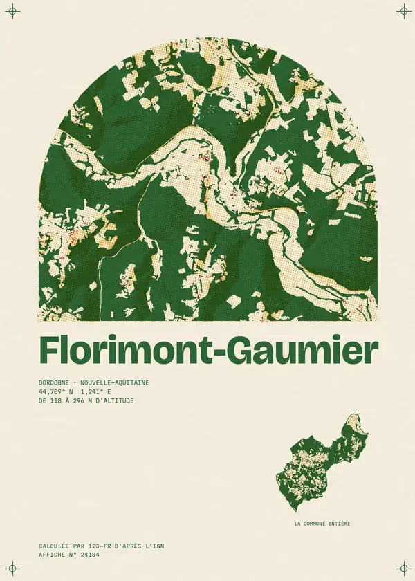 Affiche de Florimont-Gaumier, calculée par 123-fr d'après l'IGN