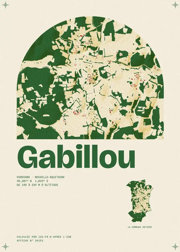 Affiche de Gabillou, calculée par 123-fr d'après l'IGN