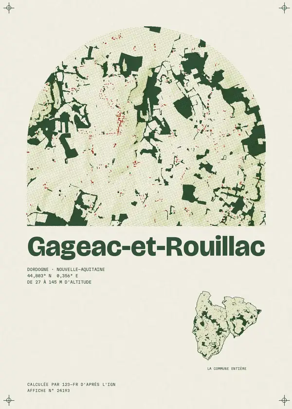 Affiche de Gageac-et-Rouillac, calculée par 123-fr d'après l'IGN