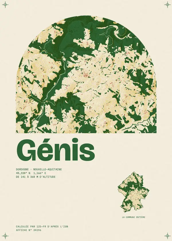 Affiche de Génis, calculée par 123-fr d'après l'IGN