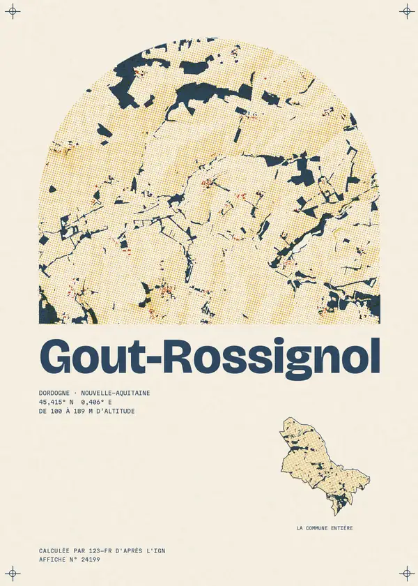 Affiche de Gout-Rossignol, calculée par 123-fr d'après l'IGN