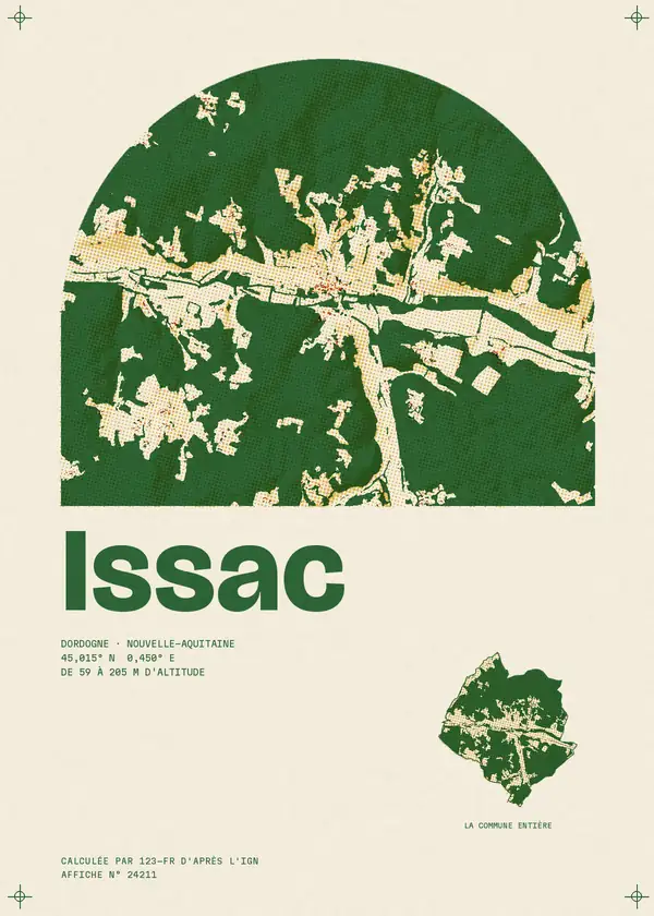 Affiche de Issac, calculée par 123-fr d'après l'IGN